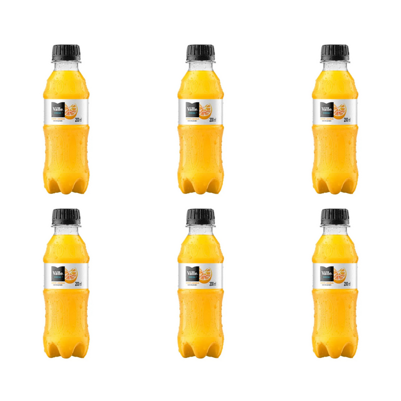 PACK 6 DEL VALLE FRESH LARANJA GARRAFA 200ML