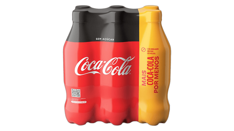 PACK 6 COCA-COLA SEM AÇUCAR GARRAFA 600ML