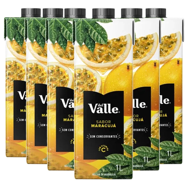 PACK 6 DEL VALLE NECTAR MARACUJA CARTONADO 1L