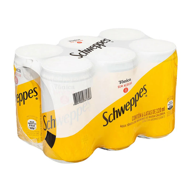 PACK 6 SCHWEPPES TÔNICA SEM AÇUCAR LATA 350ML