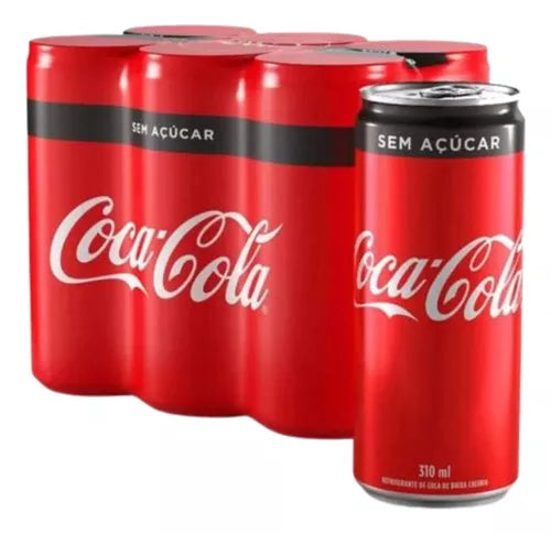 PACK 6 COCA-COLA SEM AÇUCAR LATA 310ML