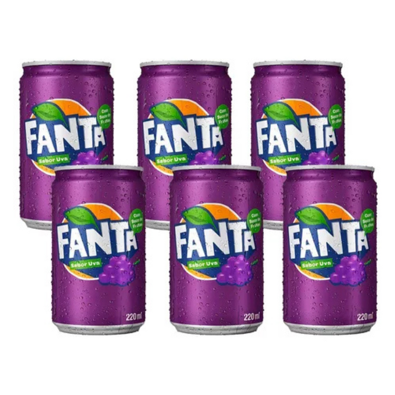 PACK 6 FANTA UVA MINI LATA 220ML