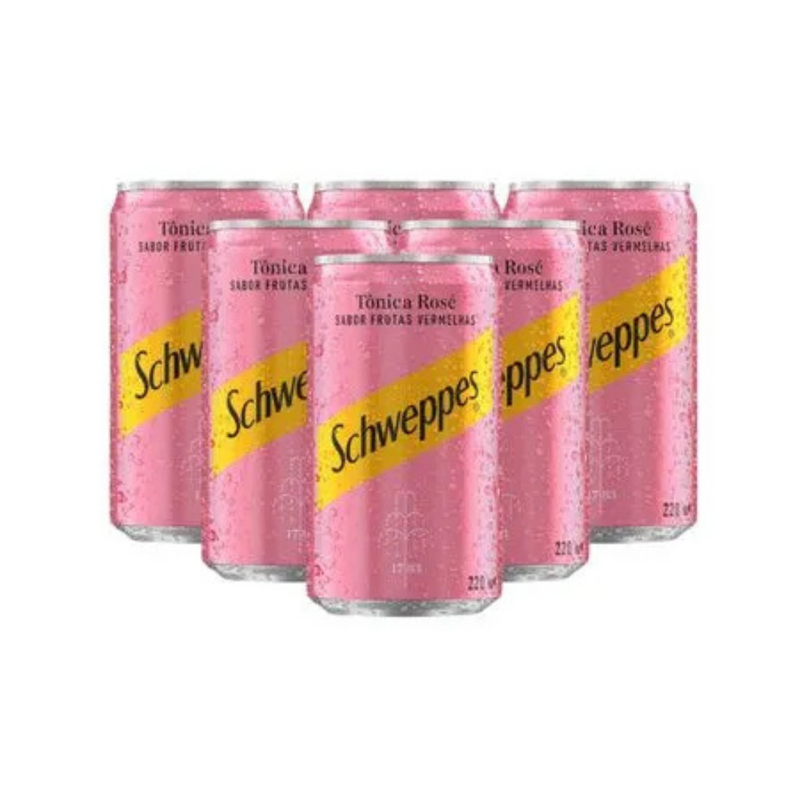 PACK 6 SCHWEPPES TÔNICA ROSÉ FRUTAS VERMELHAS LATA 220ML