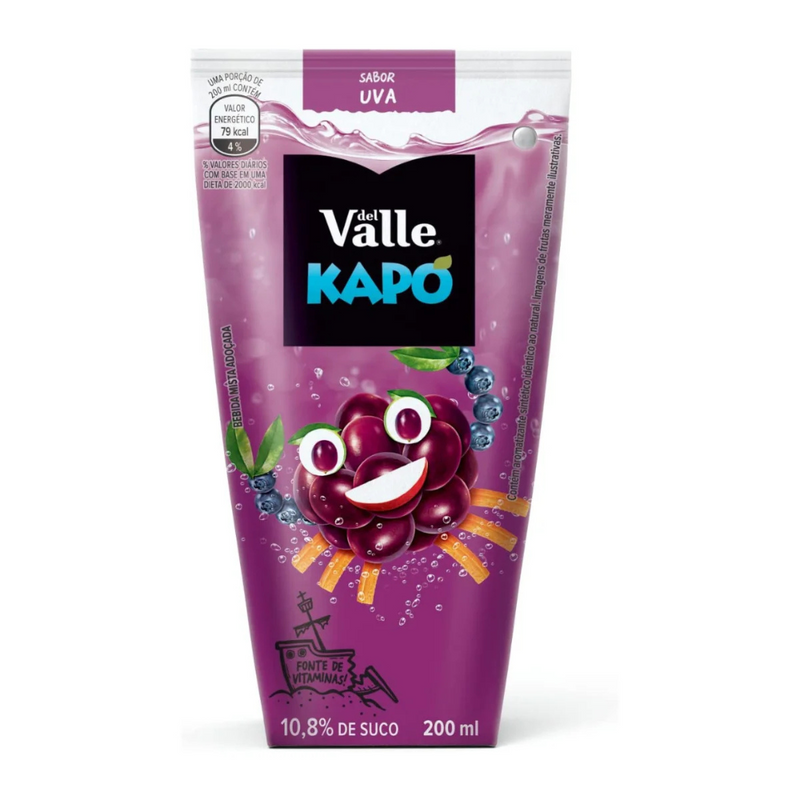 PACK 6 DEL VALLE KAPO UVA CARTONADO 200ML