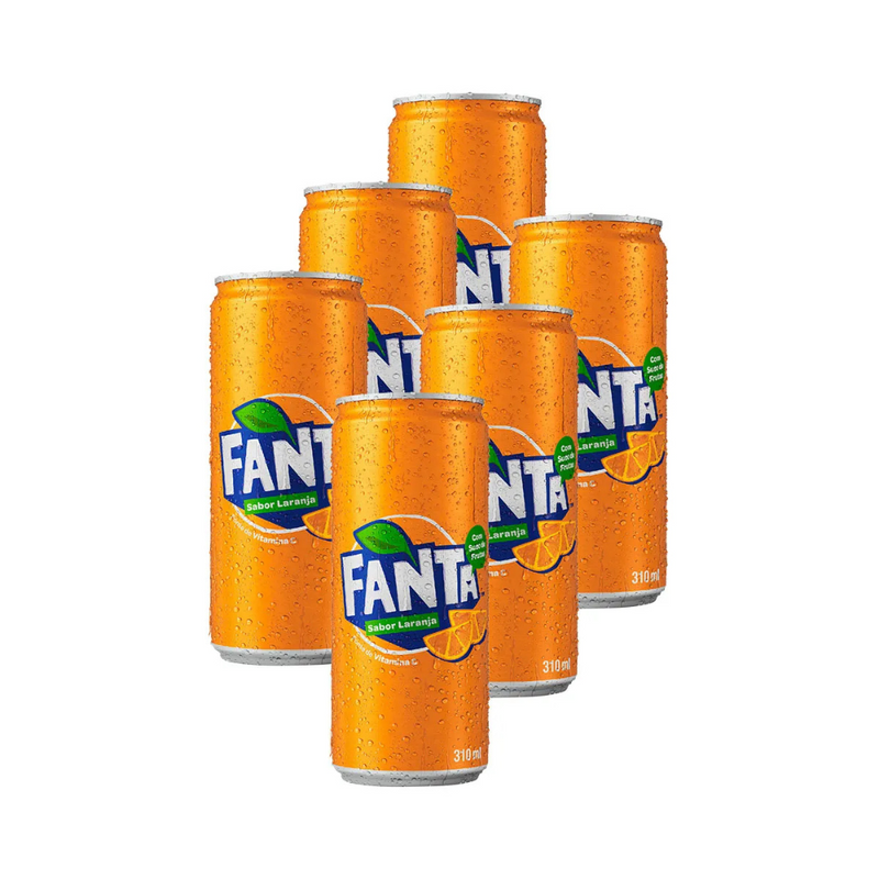 PACK 6 FANTA LARANJA LATA 310ML