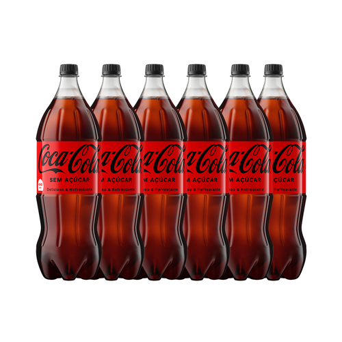 PACK 6 COCA-COLA SEM AÇUCAR GARRAFA 2L